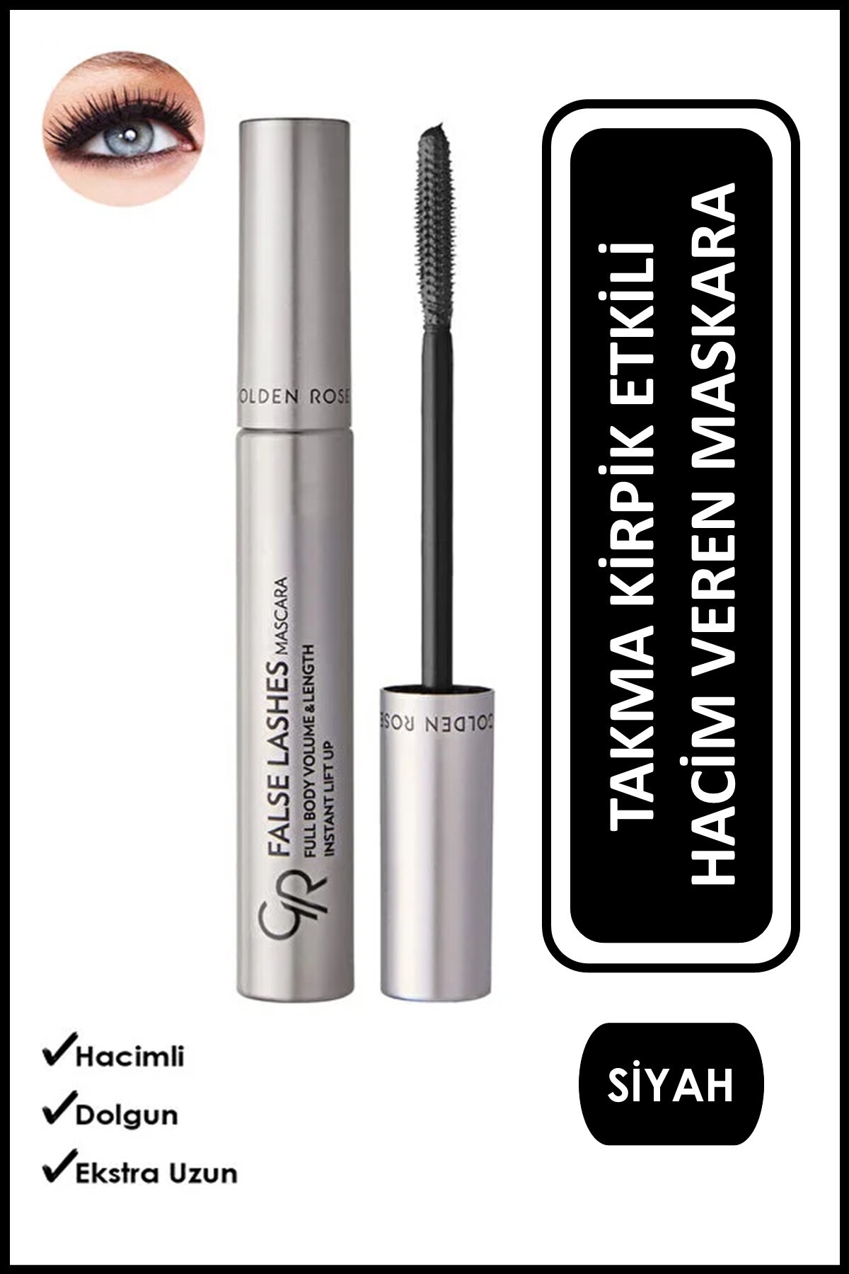 Golden Rose False Lashes Mascara - Takma Kirpik Etkili Hacim ve Uzunluk Veren Maskara - Fiyatı, Yorumları