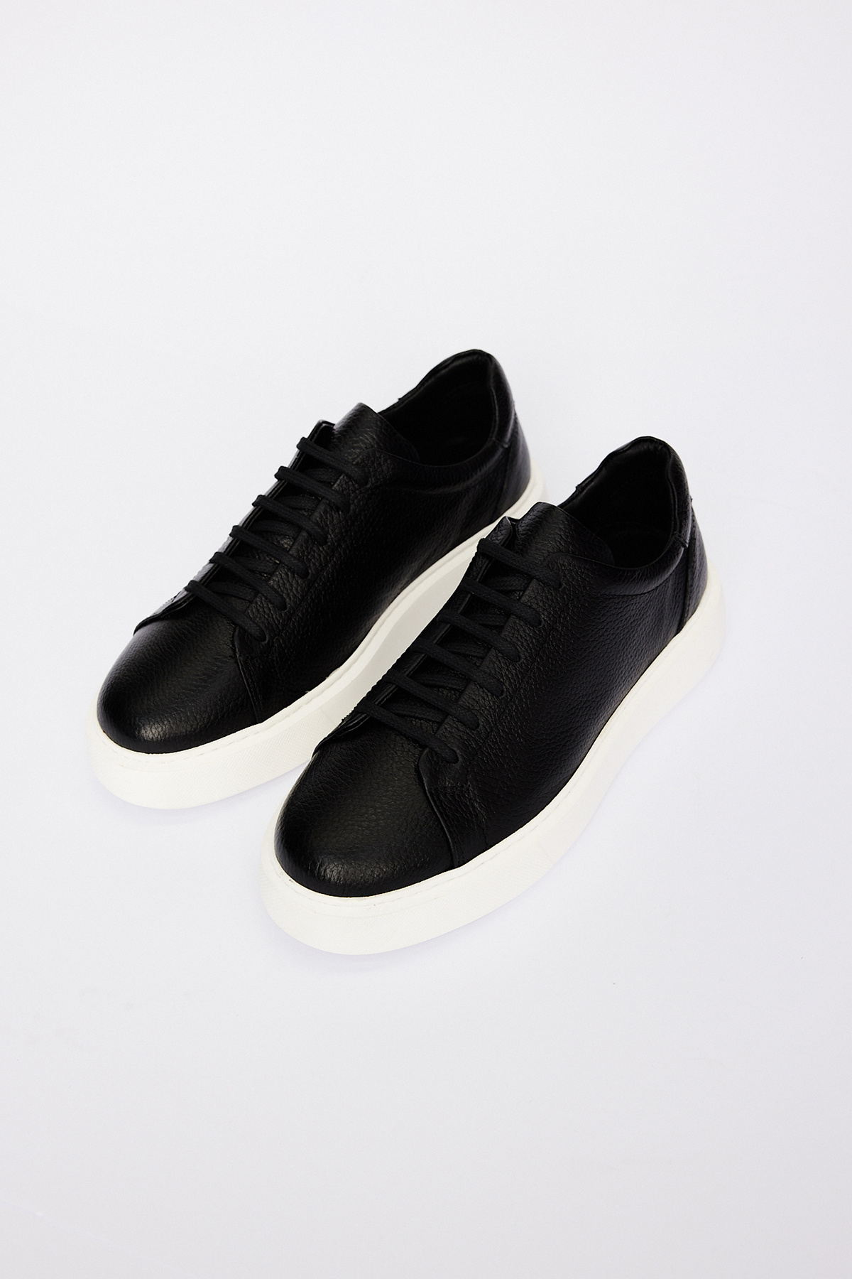 AC&Co / Altınyıldız Classics Erkek Siyah %100 Deri Rahat Taban Esnek Sneaker Ayakkabı görsel 2