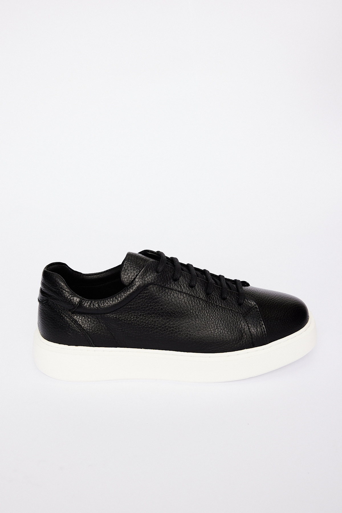 AC&Co / Altınyıldız Classics Erkek Siyah %100 Deri Rahat Taban Esnek Sneaker Ayakkabı