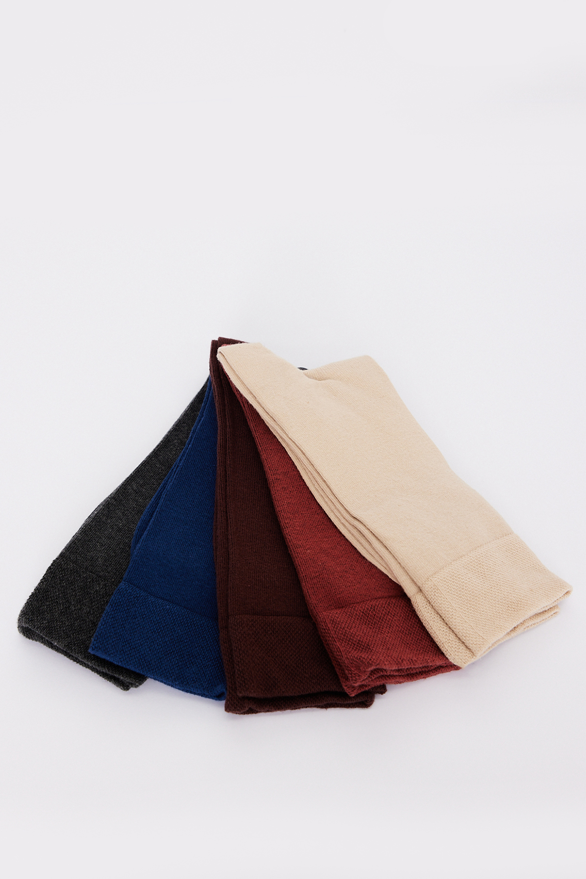 AC&Co / Altınyıldız Classics  Erkek Karışık 5'li Paket Pamuklu Esnek Düz Soket Çorap - Görsel 3