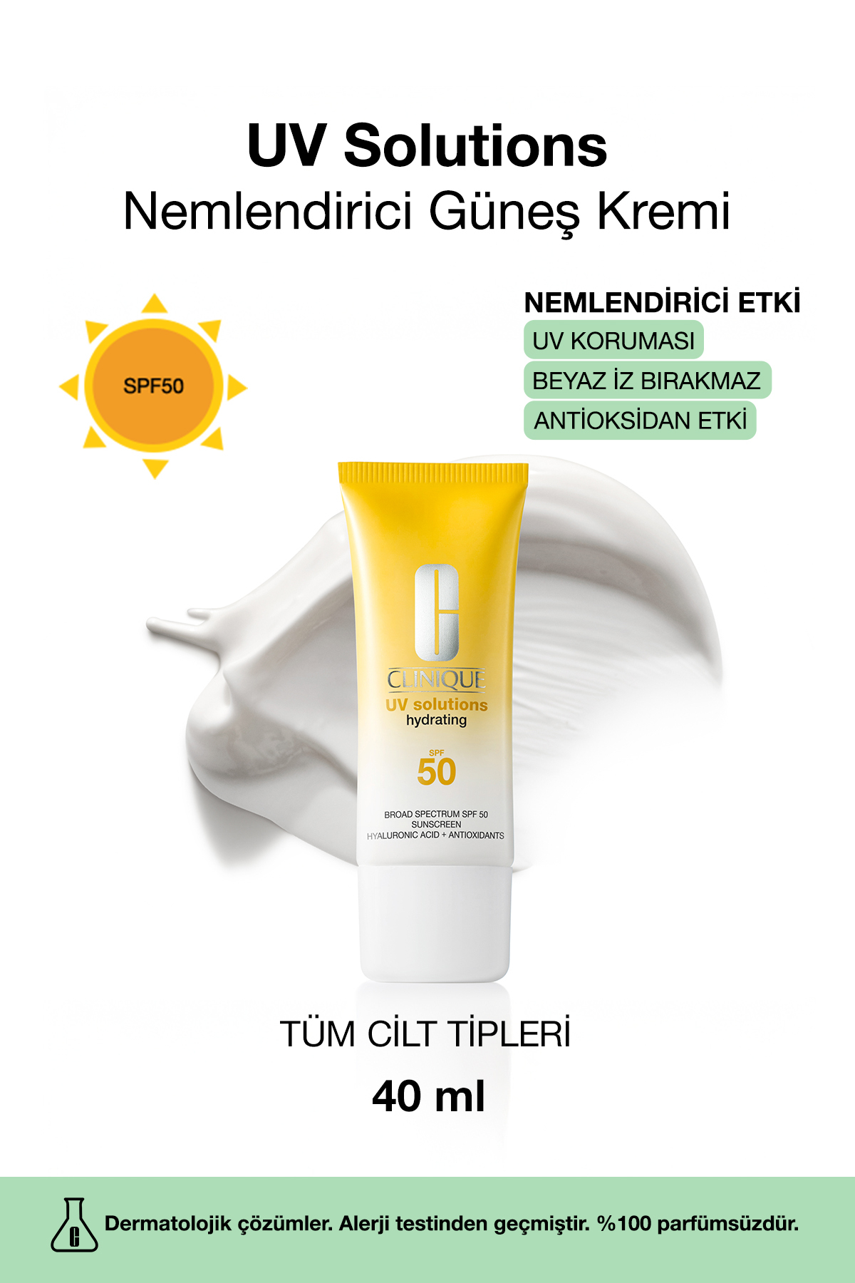 Clinique UV Solutions Nemlendirici Güneş Kremi SPF 50 40 ml