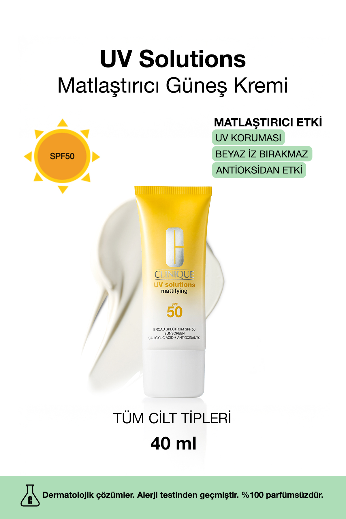 Clinique UV Solutions Matlaştırıcı Güneş Kremi SPF 50 40 ml