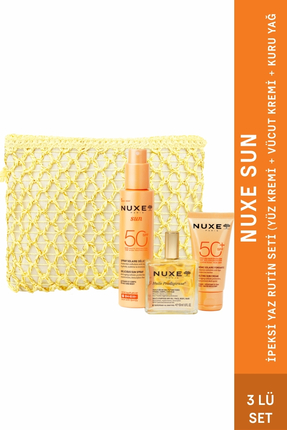 Nuxe Sun 2026 İpeksi Yaz Rutin Seti (Yüz Kremi + Vücut Kremi + Kuru Yağ)