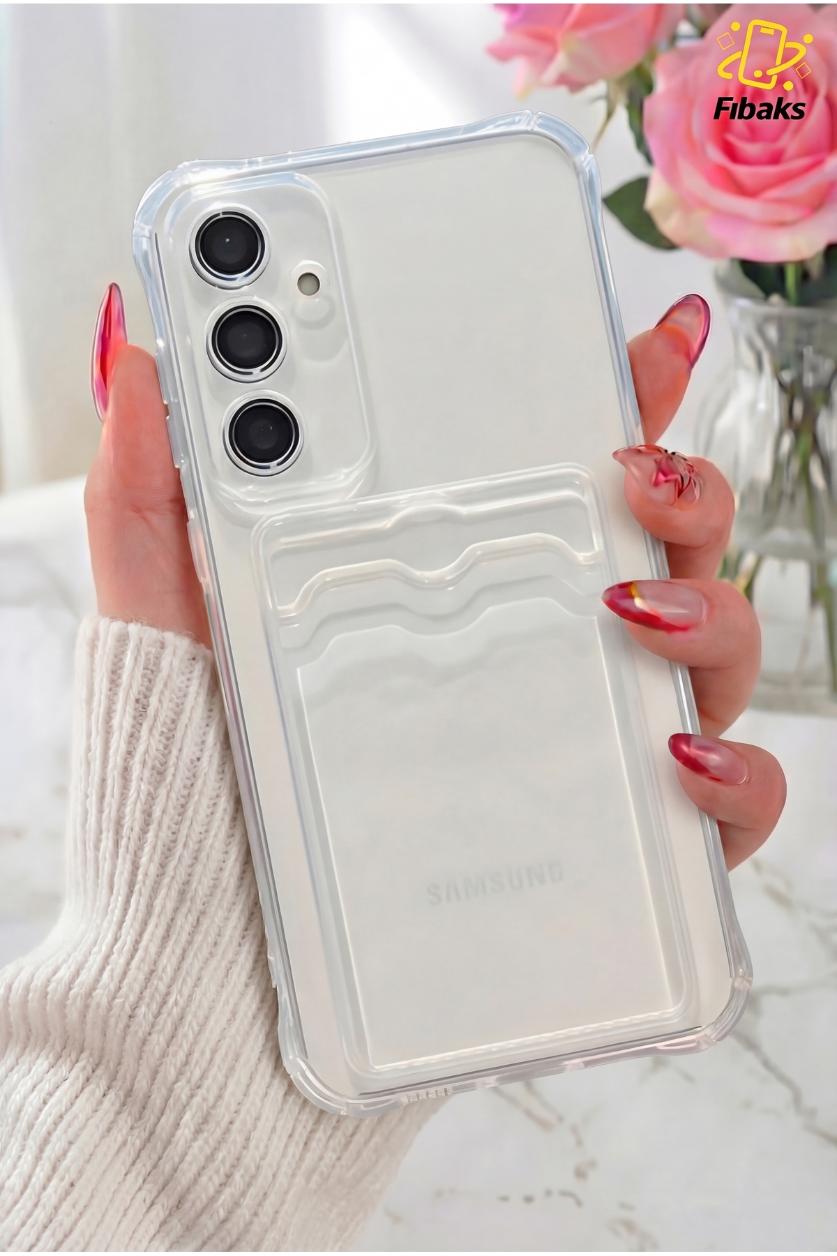 Galaxy A55 Case Camera Shock Absorbing Cover with Card Holder and Corner Protection Wallet