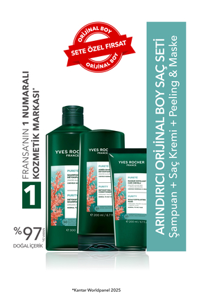 Yves Rocher Arındıcı Orjinal Boy Saç Seti- Şampuan 300 ml & Saç Kremi 200 ml ...