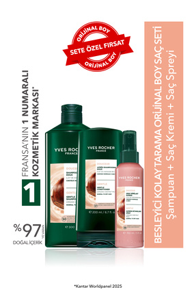 Yves Rocher Besleyici Kolay Tarama Orjinal Boy Saç Seti- Şampuan 300ml & Saç ...