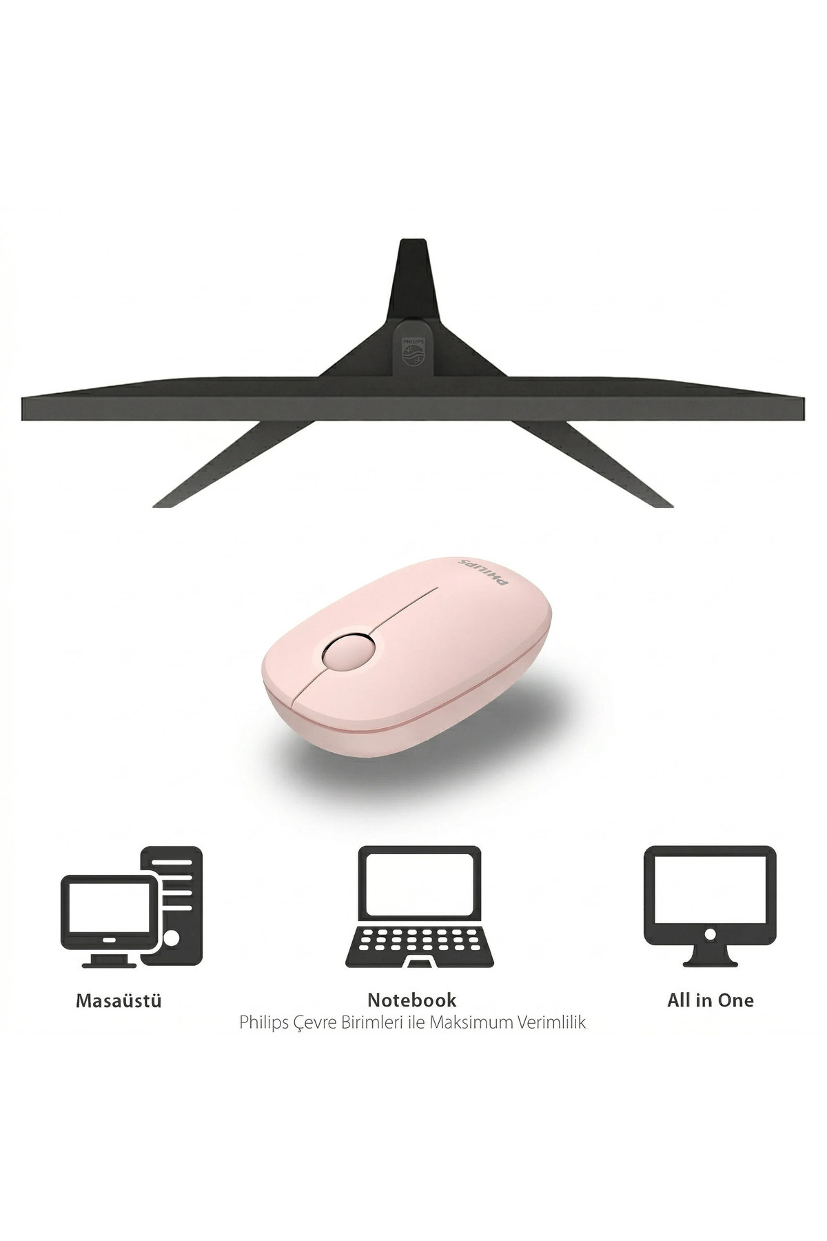 Spk7378 Kablosuz Mouse 1600dpı 3 Tuşlu Wireless Mouse Pil Dahil Sessiz Mouse Pembe 4