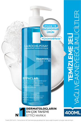 La Roche Posay Yağlı Ve Akneye Eğilimli Ciltler için Effaclar Yüz Temizleme J...