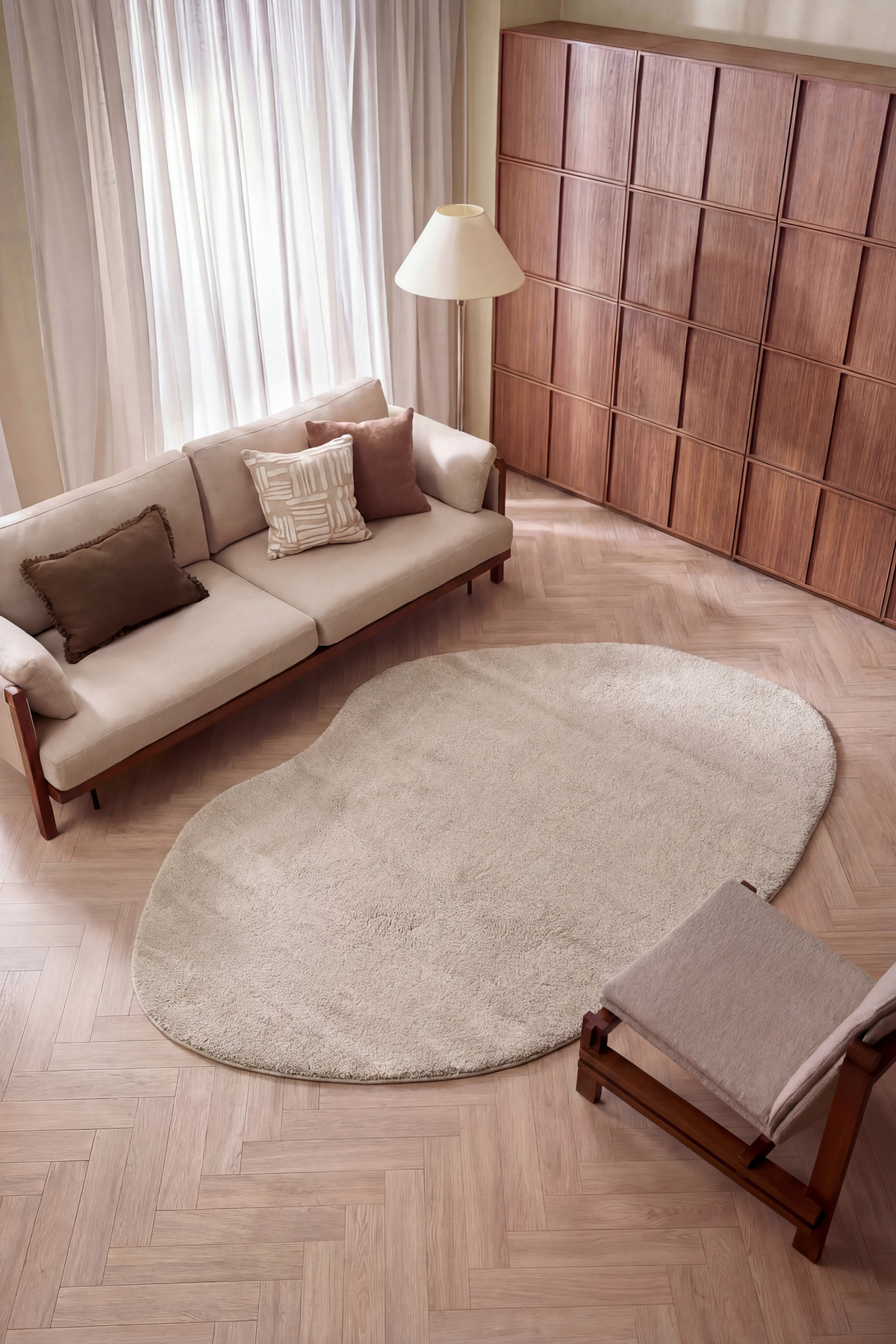 Puffy Stone Thick Amorphous Bohemian Decor Fluffy Soft Shaped Entrance Bed Children Young Room Rug