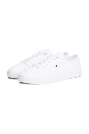 Tommy Hilfiger Kadın Marka Logolu Günlük Kullanıma Uygun 1Beyaz Sneaker FW0FW...