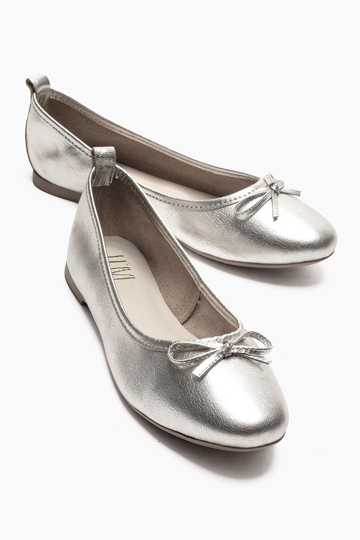 01 Silver Skin Genuine Leather Women's Flat Shoes
