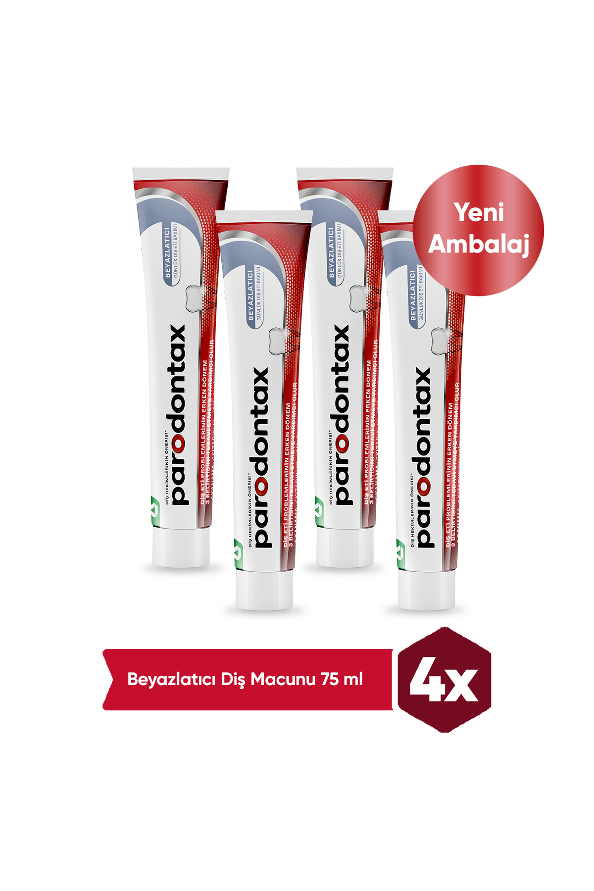 Parodontax Beyazlatıcı Diş Macunu 75ml x 4 Adet - Fiyatı, Yorumları