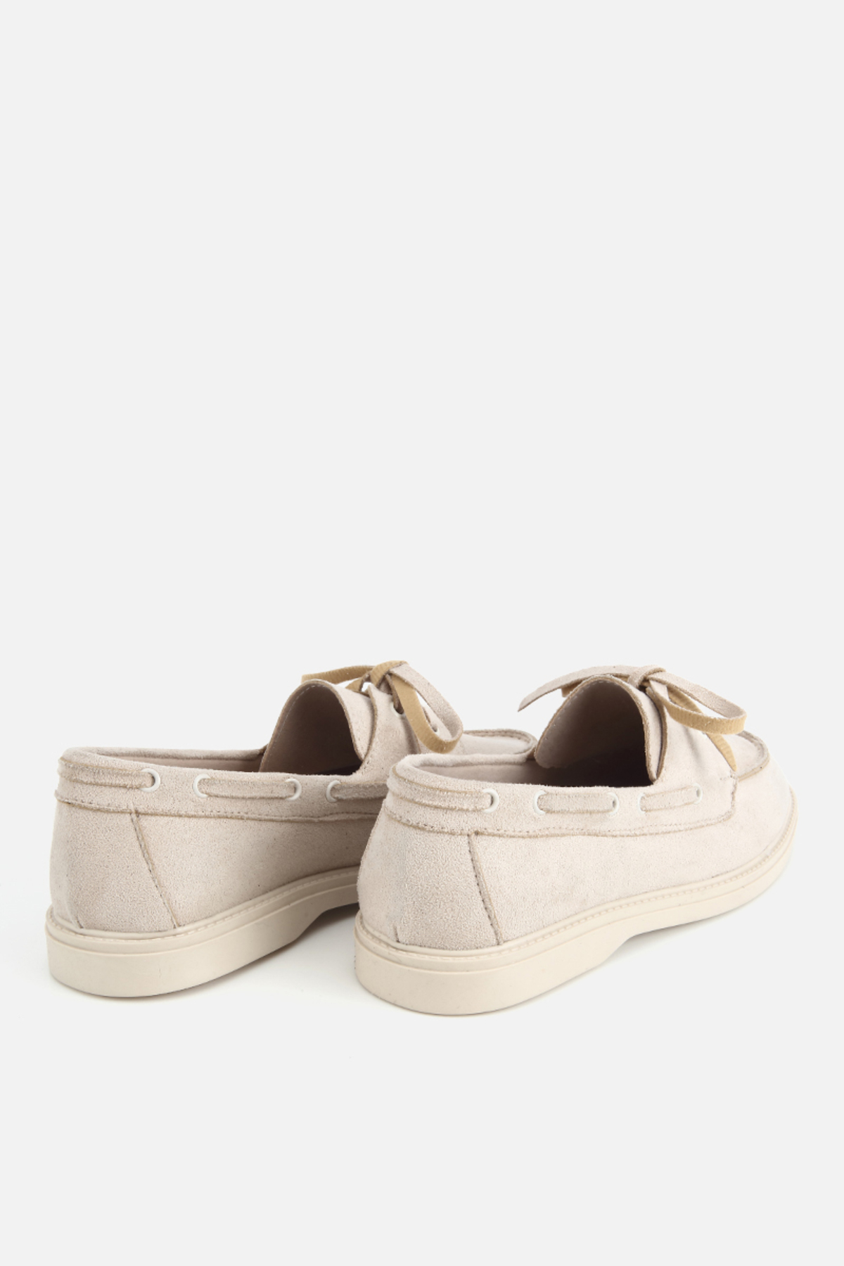 Yaya by Hotiç Kadın Bej Süet Bağcıklı Kalın Taban Loafer görsel 4