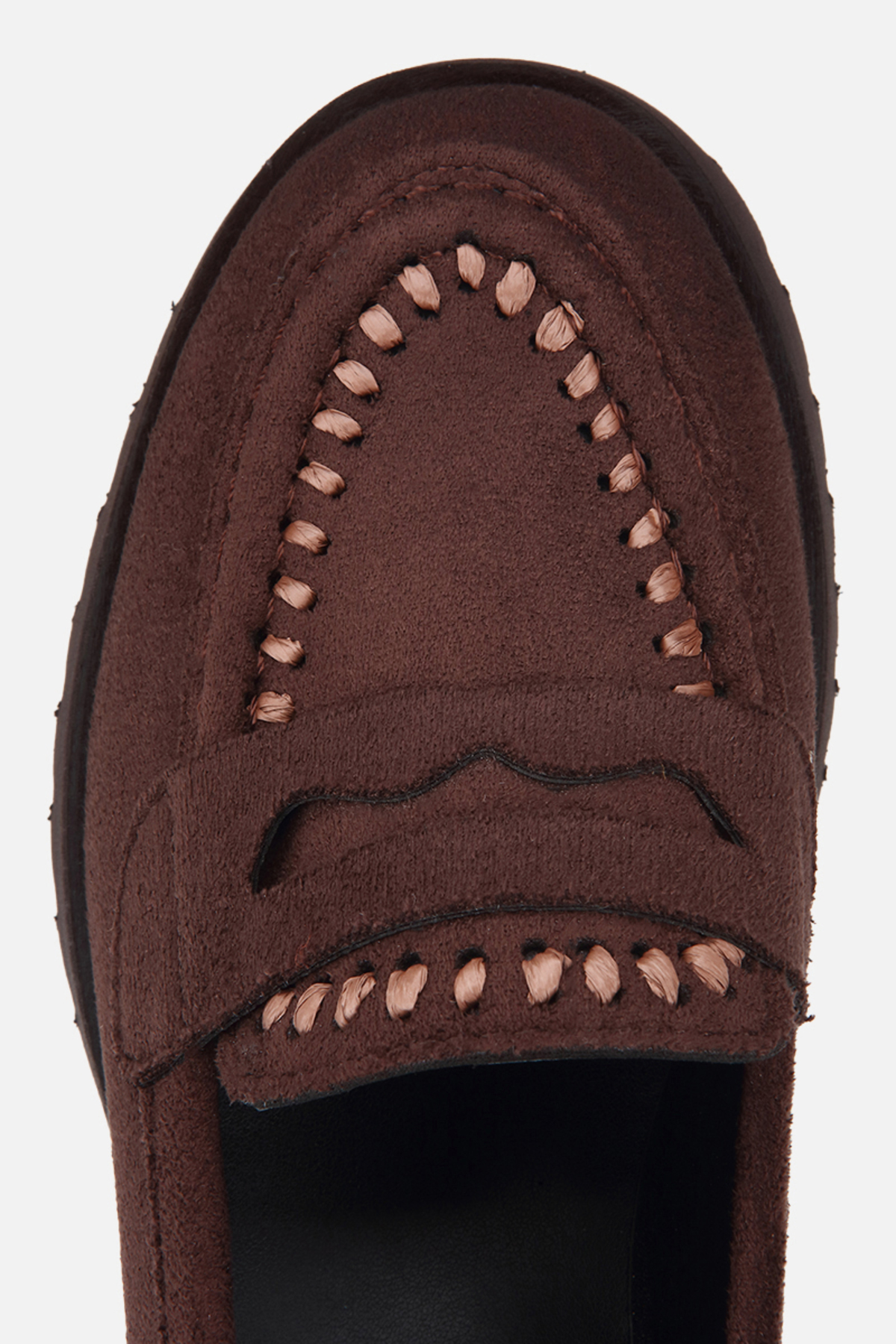 Yaya by Hotiç Kadın Kahverengi̇ Dikişli Süet Kalın Taban Loafer görsel 5