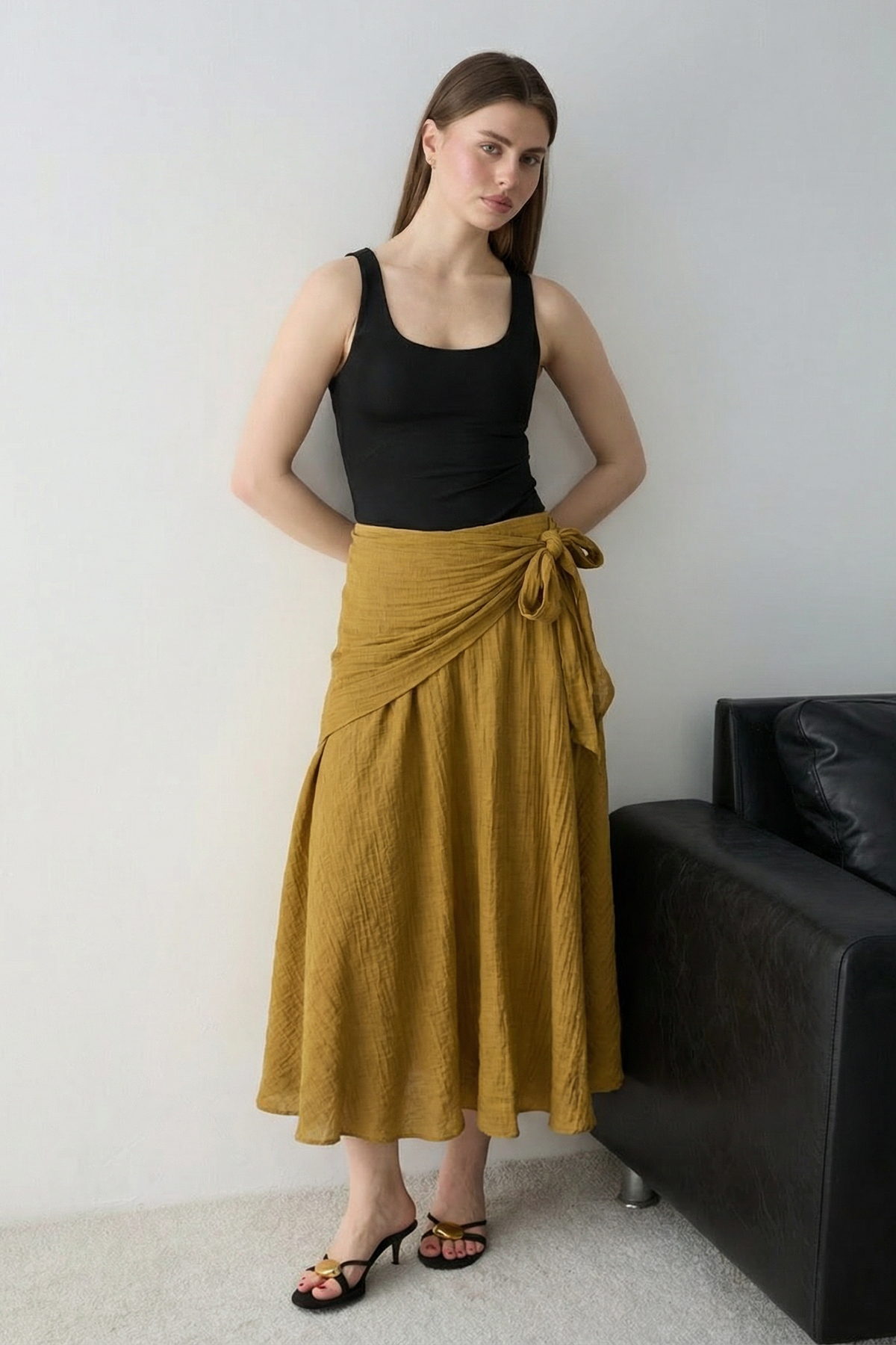 Trendyolmilla  Yağ Yeşil Etek TWOSS26ET00196 - Görsel 2