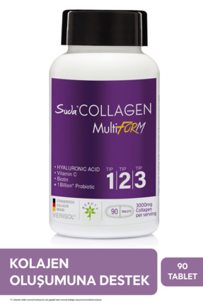 Suda Collagen Multiform Kolajen Tip 1 2 3 ,Vitamin C,Biotin,Hyaluronik Asit,S...