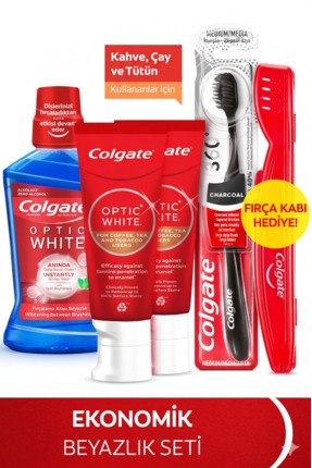 Colgate Optic White Kahve, Çay Kullananlar 50ml 2'li Diş Macunu, Orta Diş Fır...