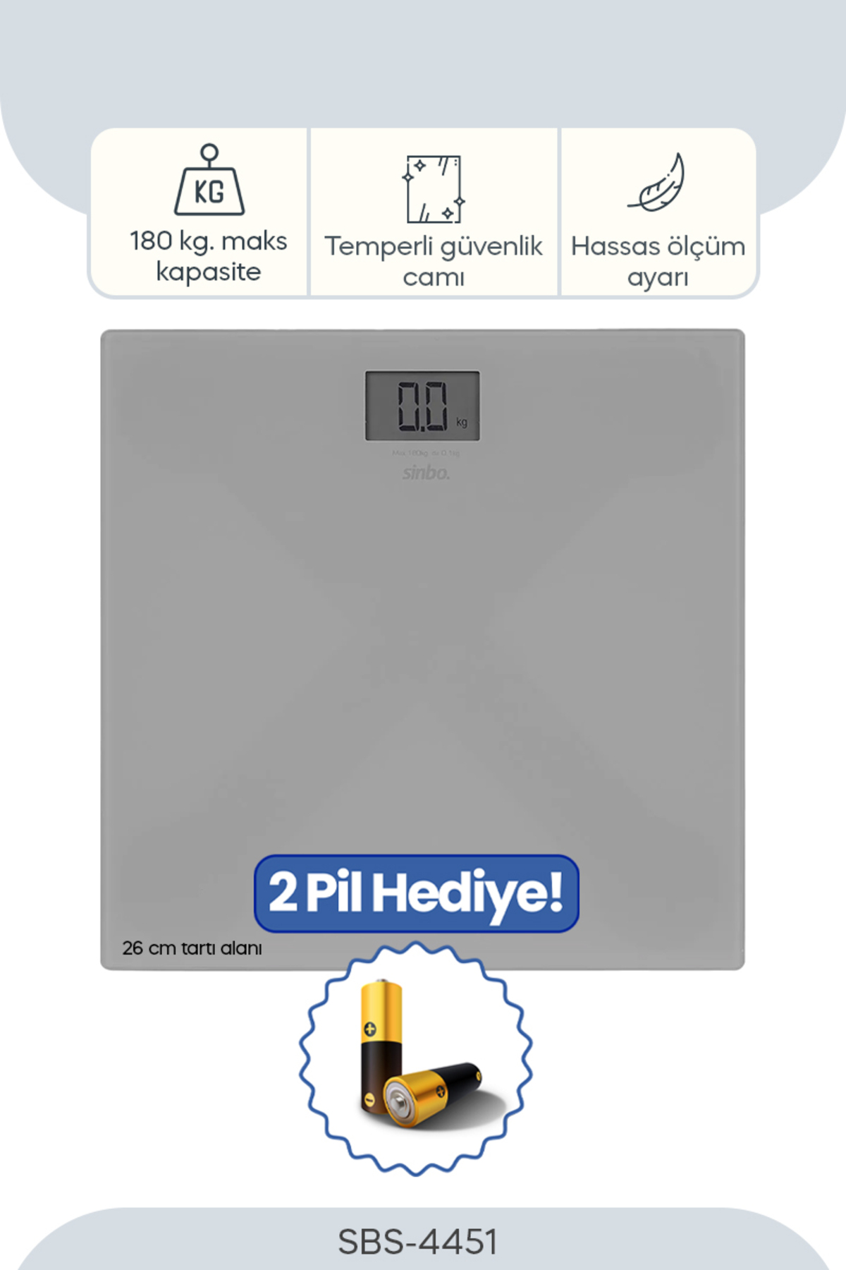 Sinbo Sbs-4451 Banyo Baskülü - Koyu Gri - Fiyatı, Yorumları