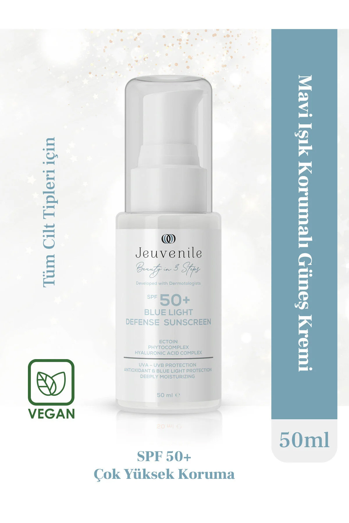 Jeuvenile SPF 50+ Mavi Işık Korumalı Güneş Kremi – UVA-UVB & Dijital Işık Koruma — JV092