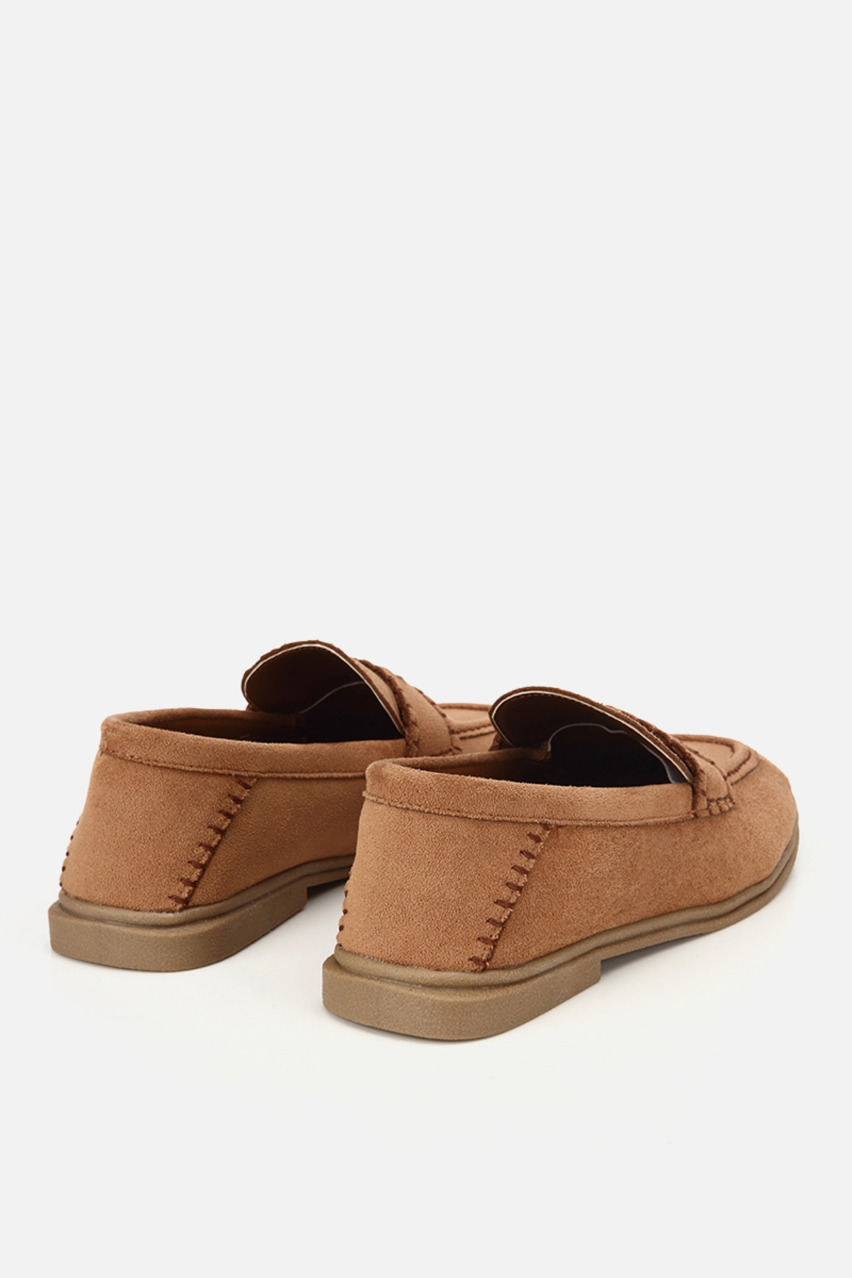 Yaya by Hotiç Kadın Taba Süet Dikiş Detaylı Loafer görsel 3
