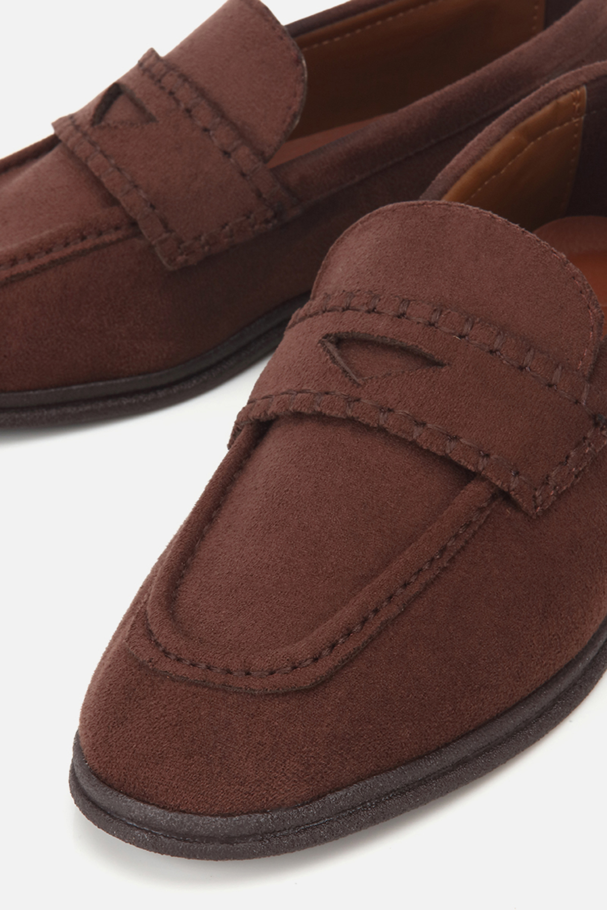 Yaya by Hotiç Kadın Kahverengi̇ Süet Dikiş Detaylı Loafer görsel 4
