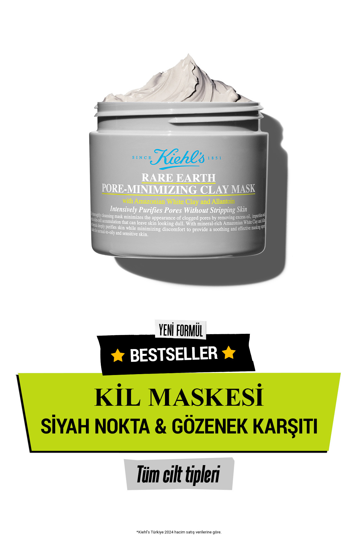Kiehl's Rare Earth Gözenekleri Derinlemesine Arındıran ve Görünümünü Azaltan Kil Maskesi 125 ml — S6083900