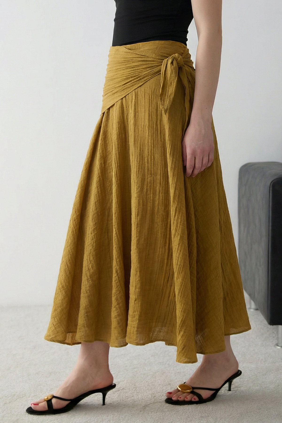 Trendyolmilla  Yağ Yeşil Etek TWOSS26ET00196 - Görsel 3