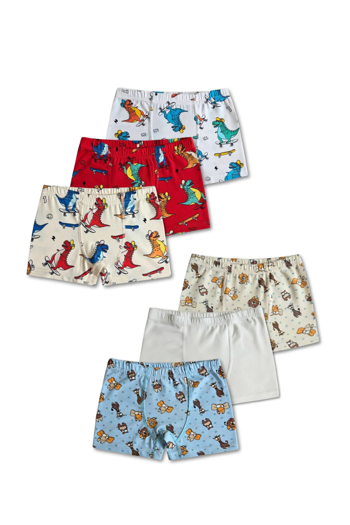 95% Cotton Boys Boxer Briefs Underwear 6pcs Set