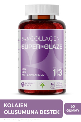 Suda Collagen Super Glaze Kolajen + NMN + NADH İçeren Ahududu Aromalı Çiğnene...