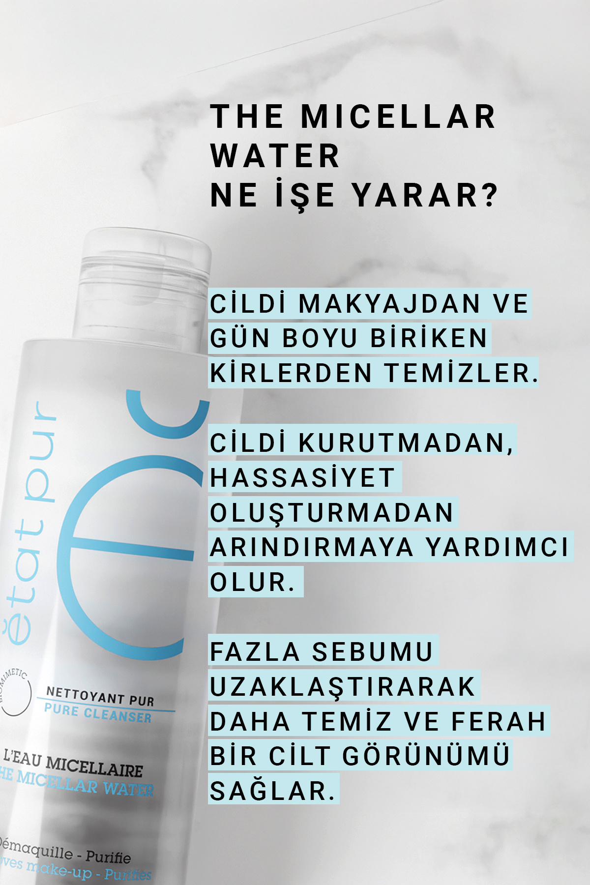 The Micellar Water Arındırıcı Yüz ve Göz Makyaj Temizleme Suyu 200 ML — DER-ETA-024 — تصویر 5 از 8
