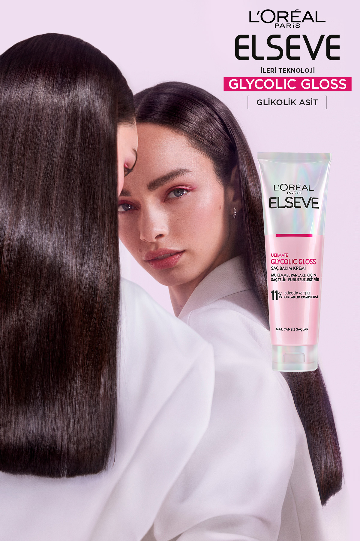 Glycolic Gloss Mükemmel Parlaklık için Pürüzsüzleştirici Saç Kremi 150ml — 3600524135744 — تصویر 2 از 7