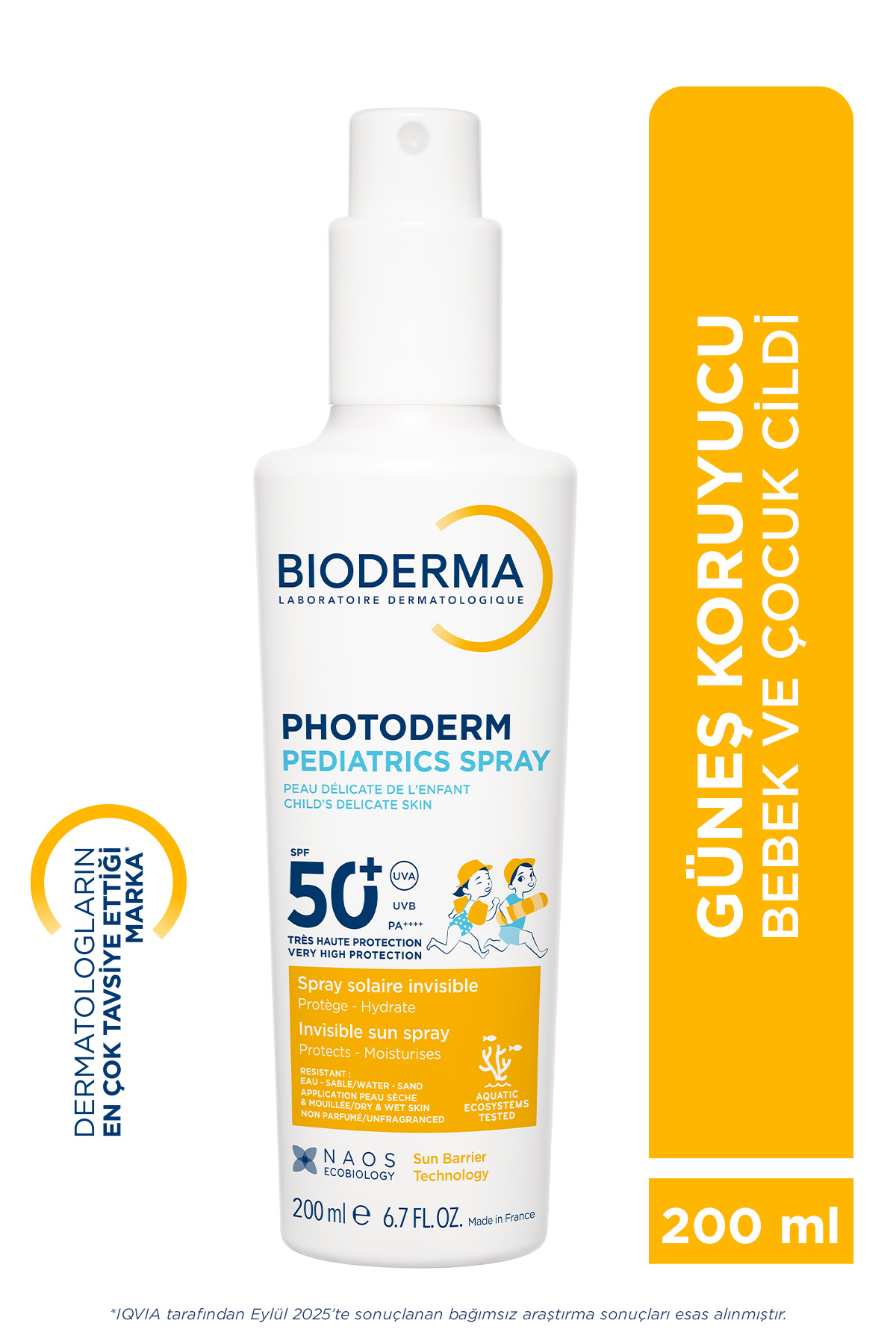 Bioderma Photoderm Pediatrics Spray SPF50+ Antioksidan Etkili Yüksek Korumalı Çocuk Güneş Spreyi 200 ML — 10001409