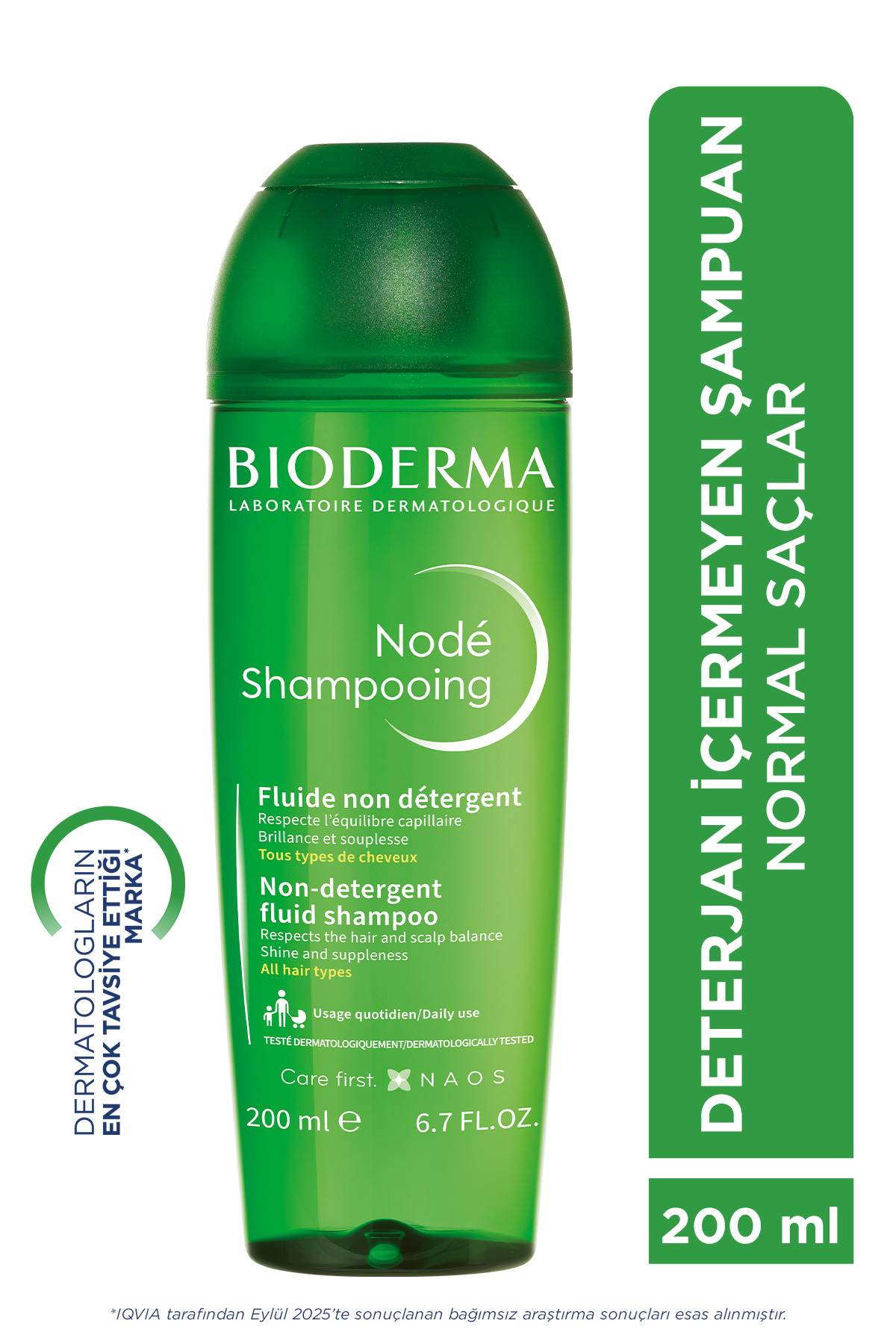 Bioderma Node Fluid Shampoo Tüm Saç Tipleri için Deterjan İçermeyen Günlük Besleyici Şampuan 200 ml — 3401345060150