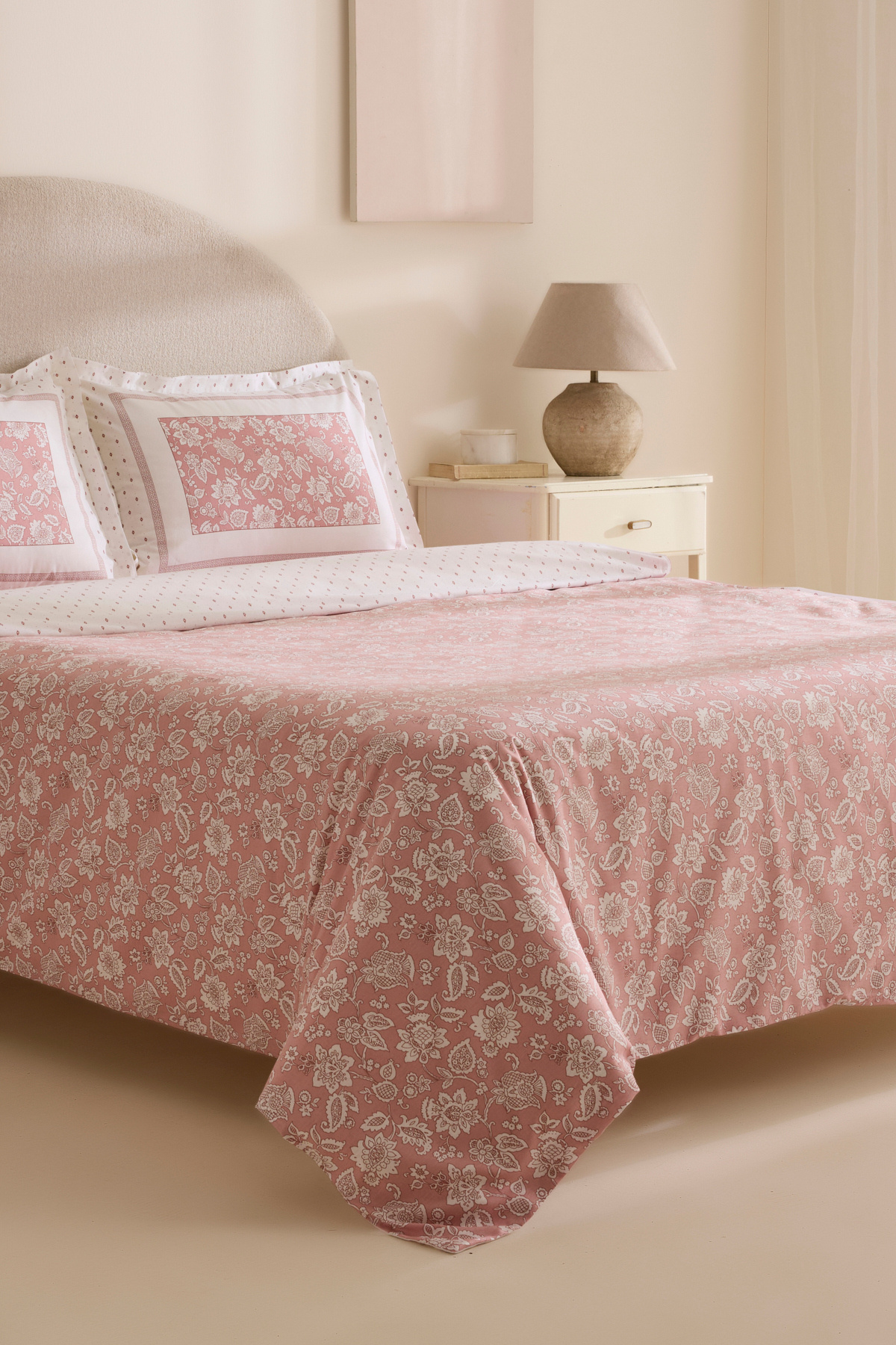 Karaca Home Celerina Pembe %100 Pamuk Çift Kişilik Fitted Nevresim Takımı 3