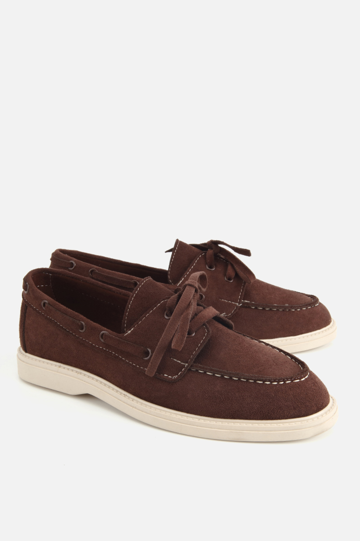 Yaya by Hotiç Kadın Kahverengi̇ Süet Bağcıklı Kalın Taban Loafer görsel 2