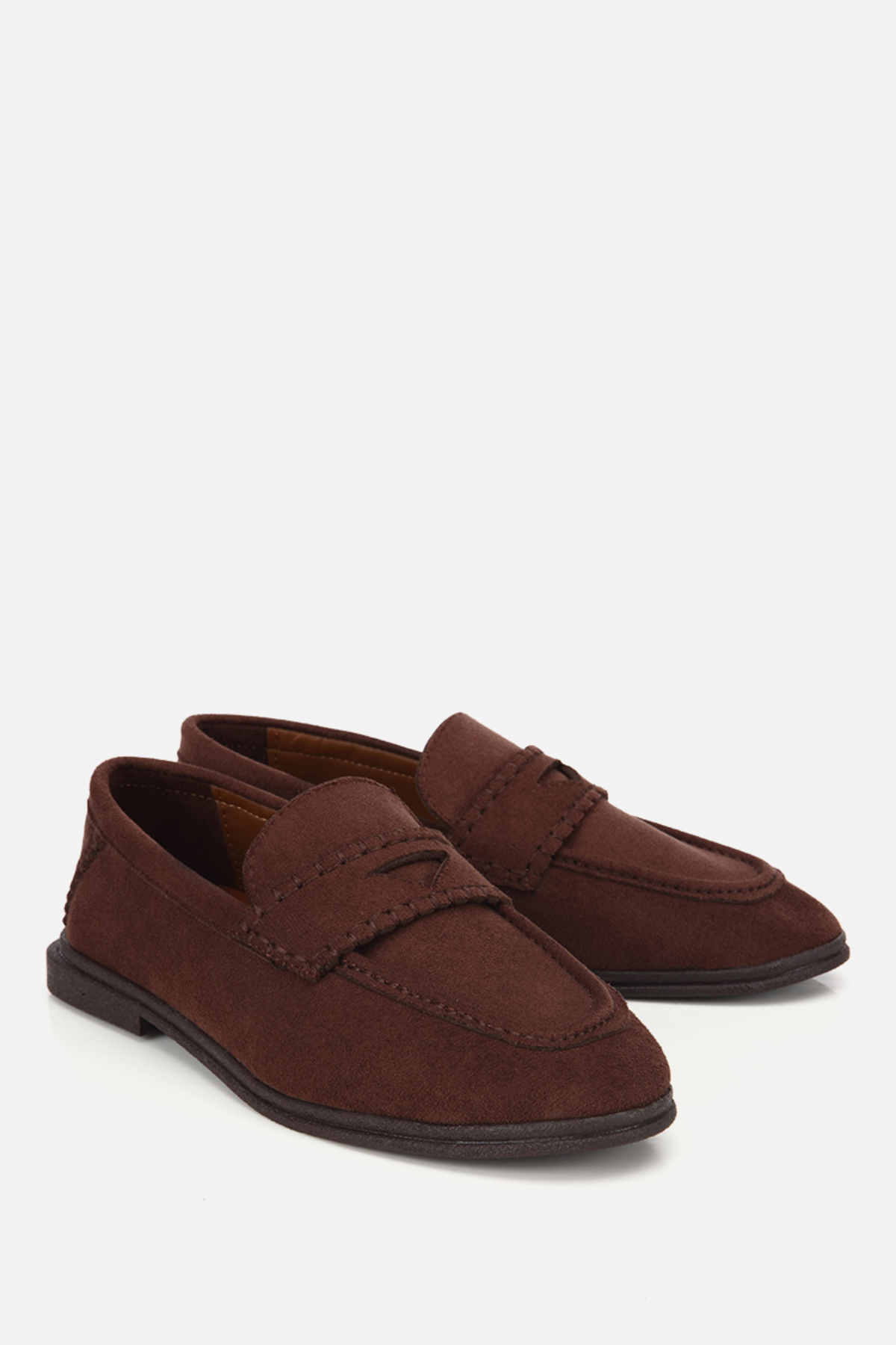 Yaya by Hotiç Kadın Kahverengi̇ Süet Dikiş Detaylı Loafer görsel 2