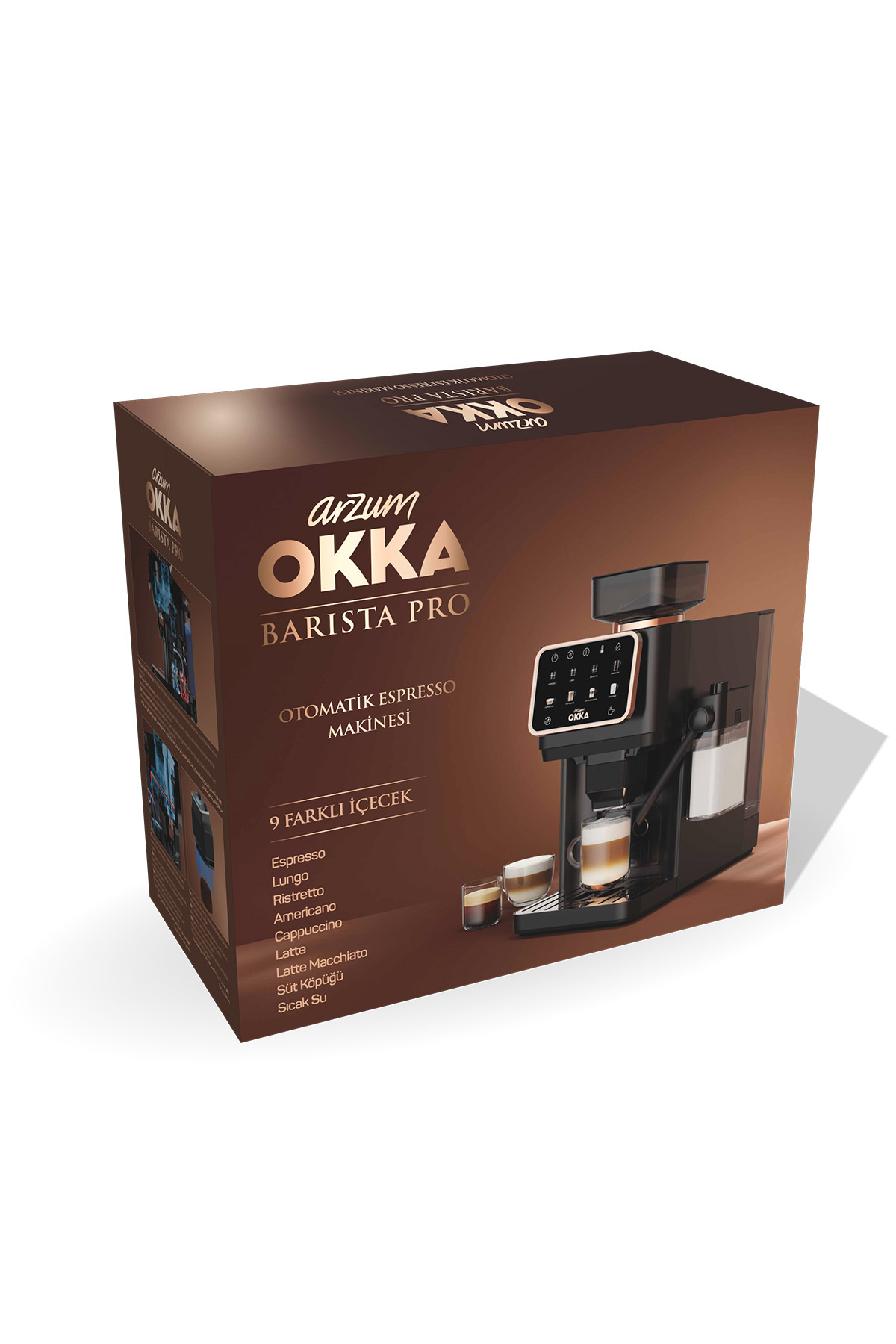 OK0042 Okka Barista Pro Otomatik Espresso Makinesi 1400W, Duo Heat Teknolojisi, Krom 9