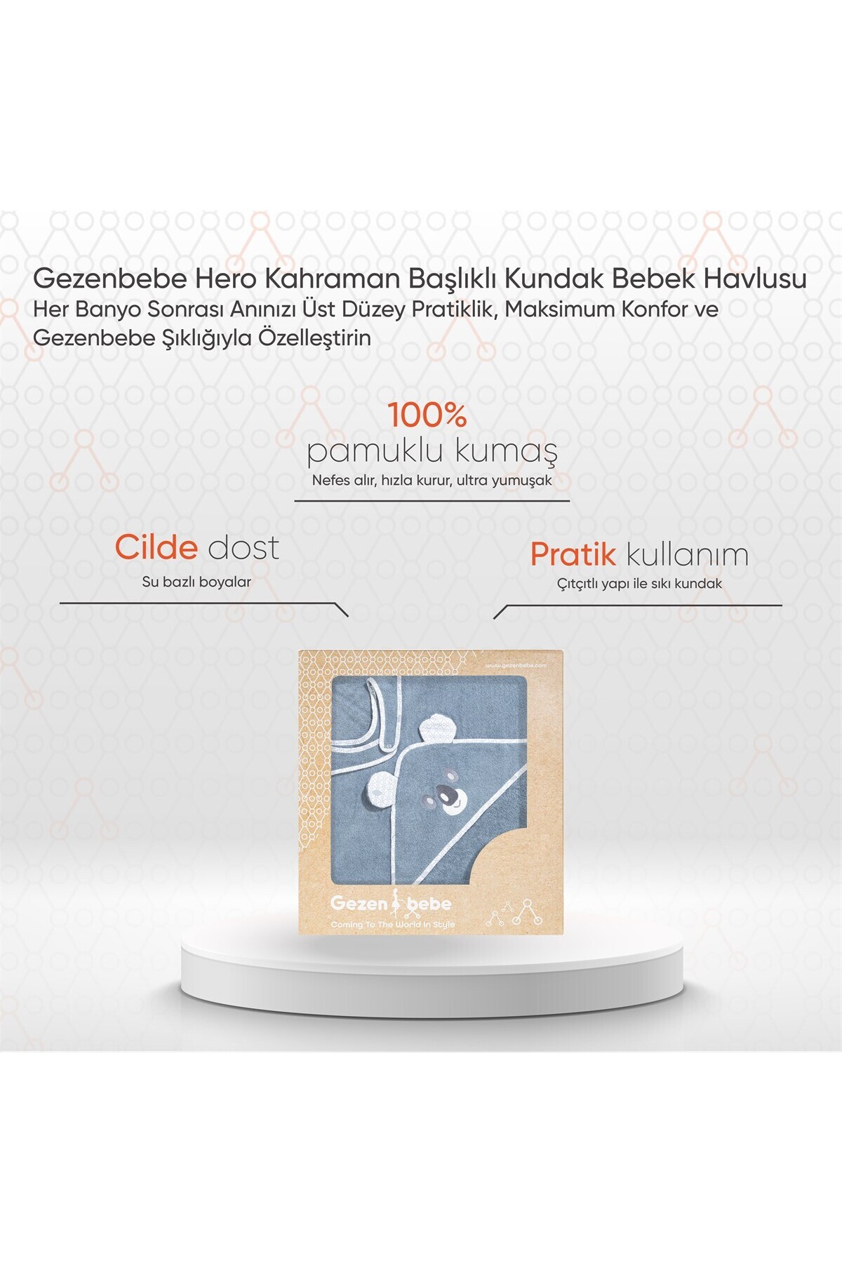 Hero Kahraman Başlıklı Bebek Ve Çocuk Kurulama Havlusu 2