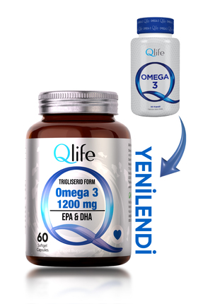 Qlife Omega 3 Balık Yağı Trigliserid Form - Yüksek EPA & DHA 1200mg 60 Softje...