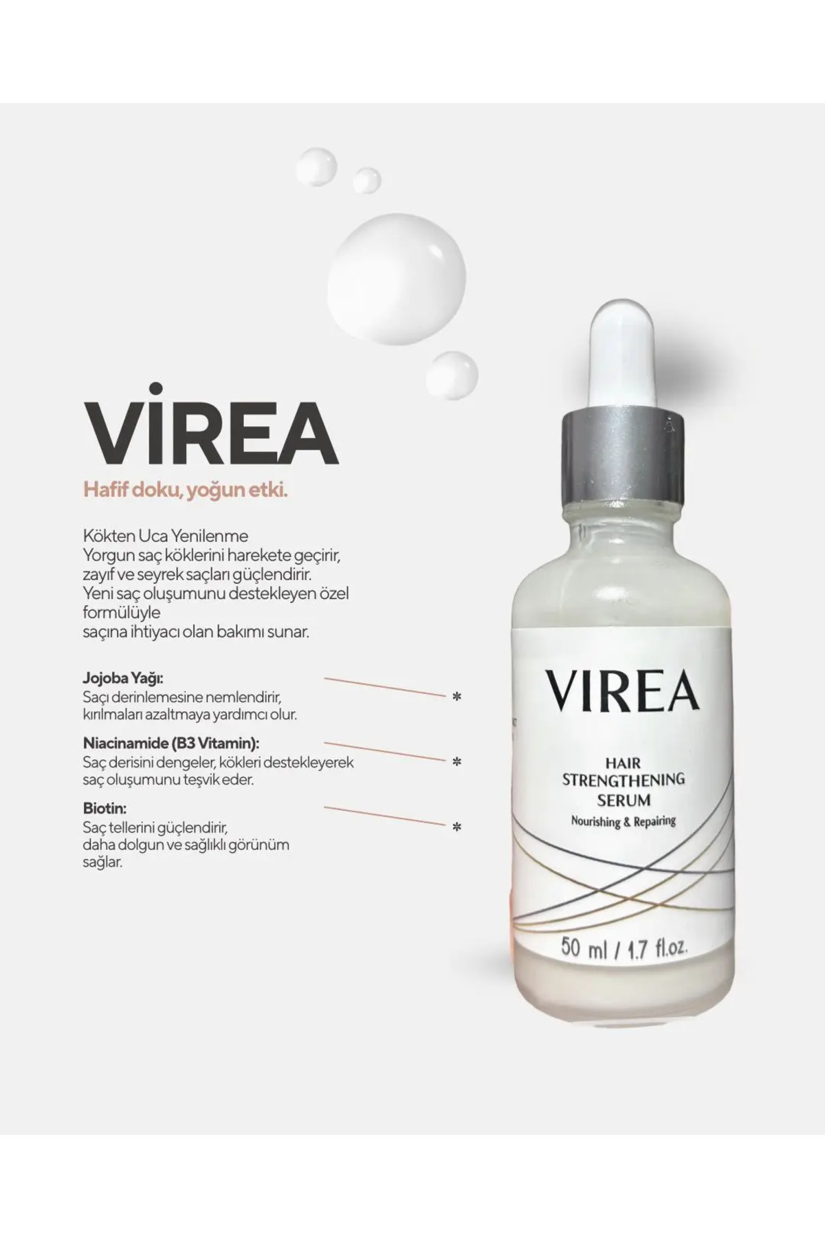 Dökülme Karşıtı Saç Serumu (ceviz özü ekstratı Biberiye Yağı, Biotin, Niacinamide) 50ml — srm12345 — تصویر 3 از 5