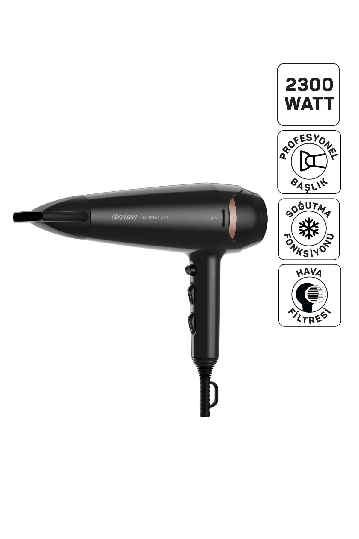 Arzum AR5134 Hairstar Neo Saç Kurutma Makinesi 2300 W, Soğuk Hava Fonksiyonu, Siyah - Fiyatı, Yorumları
