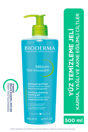 Bioderma Sebium Foaming Gel Karma, Yağlı ve Akne Eğilimli Ciltler İçin Yüz ve...