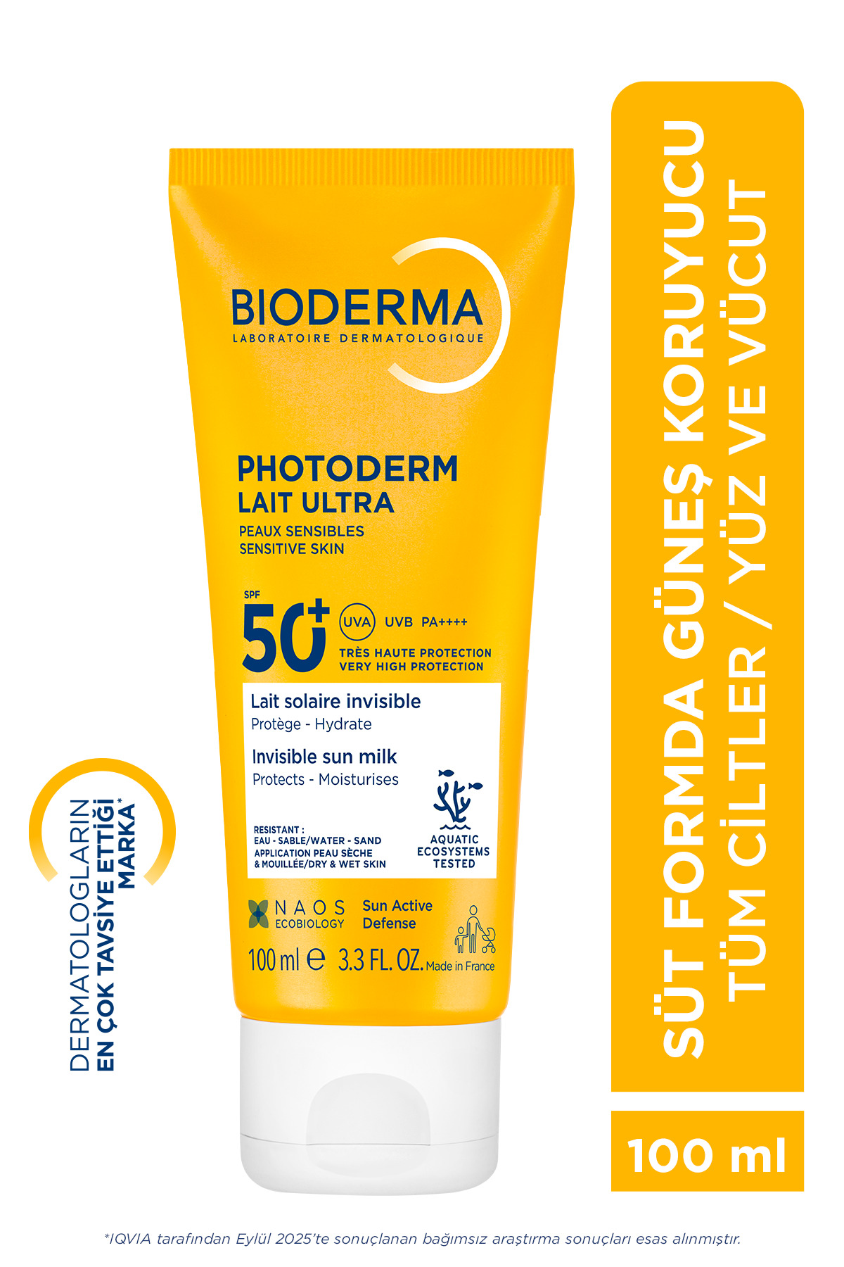 Bioderma Photoderm Lait Ultra SPF50+ Tüm Ciltler İçin Yüksek Korumalı Süt Formda Güneş Kremi 100 ML