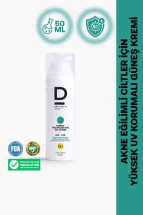 Dermoskin AcnMat Face Protection Gel Güneş Kremi Spf 50+ | Sivilce ve Akne Ka...