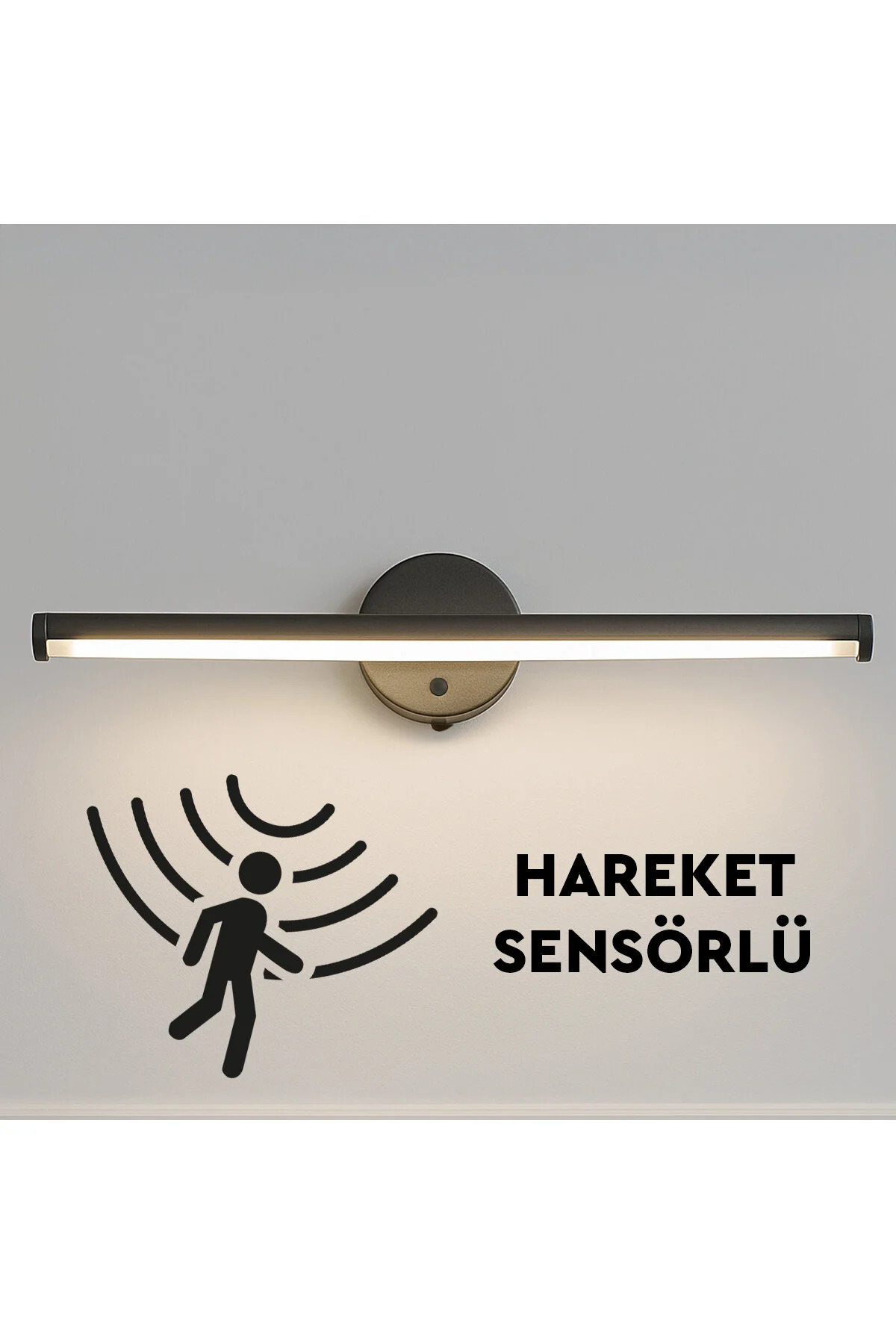 White Light Adhesive Battery Powered Led Sconce with Dismantle-Toggle Sensor 38cm