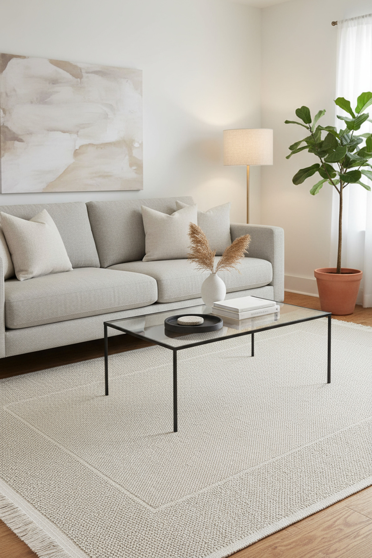 Mirage Beige Carpet Curl Woven Non-Slip Base Machine Washable Carpet Modern Living Room Living Room Rug