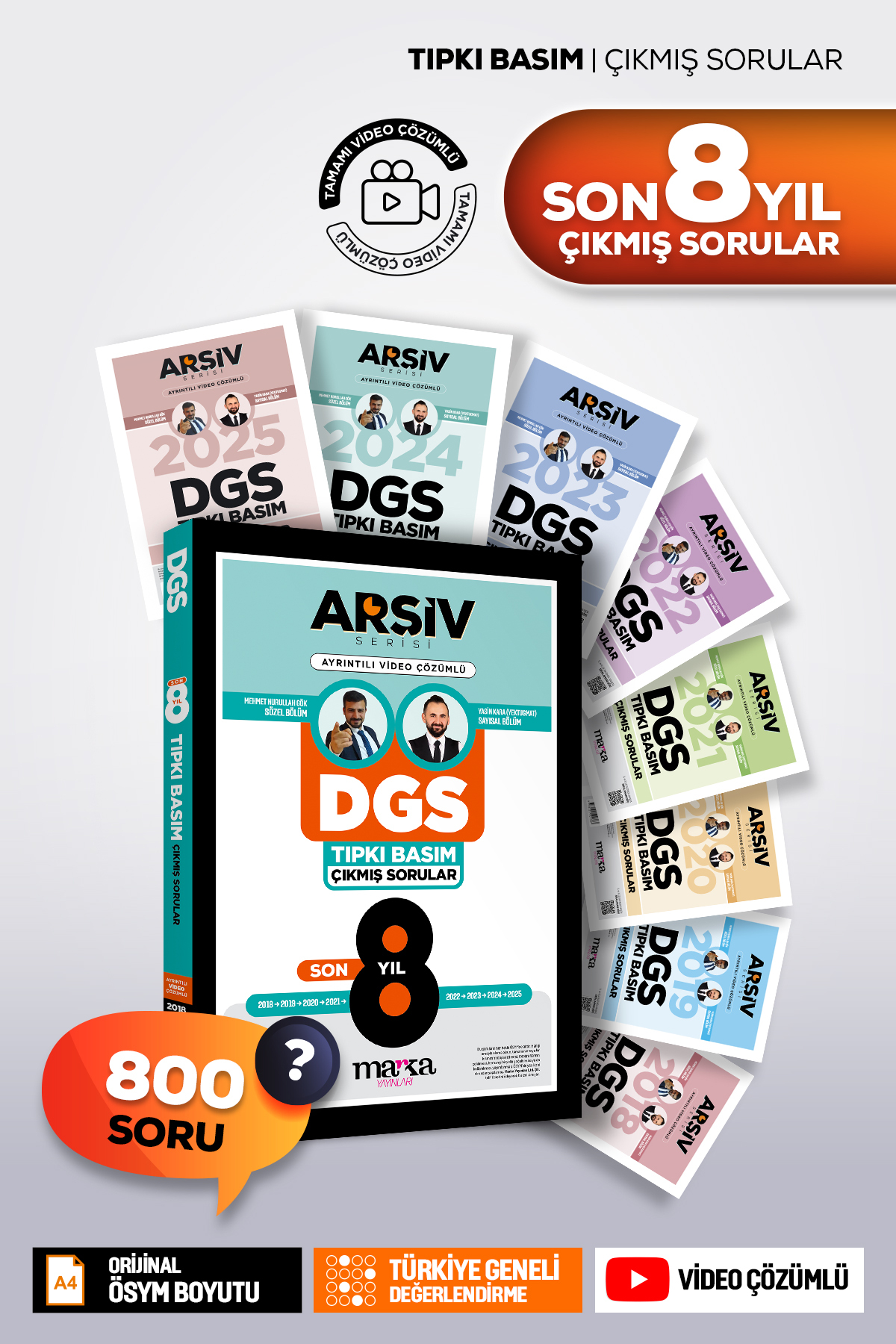 Marka Yayınları DGS Son 8 Yıl Tıpkı Basım Çıkmış Sorular | Fasikül