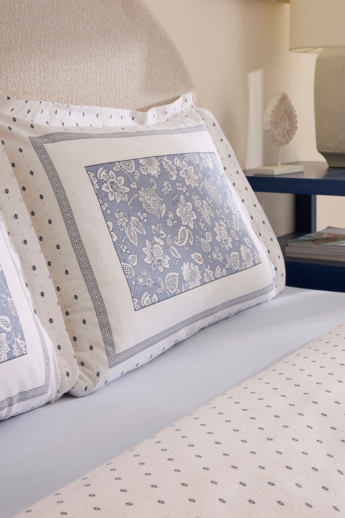 Karaca Home Celerina %100 Pamuk Çift Kişilik Lastikli Çarşaflı Nevresim Takımı Mavi 5