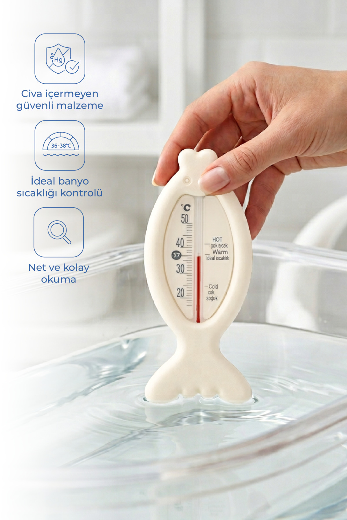 Bathroom and Room Thermometer 381 White