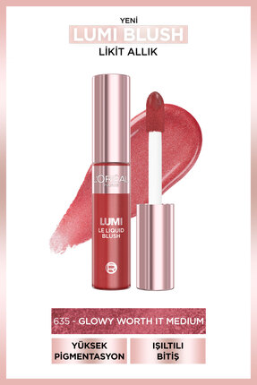 L'Oreal Paris L’Oréal Paris Lumi Blush Likit Allık - 635 Glowy Worth It Medium